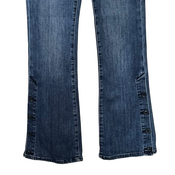 Pilcro Anthropologie Jeans Size 27 Button Hem High-Rise Bootcut Flare Stretch - Picture 5 of 14